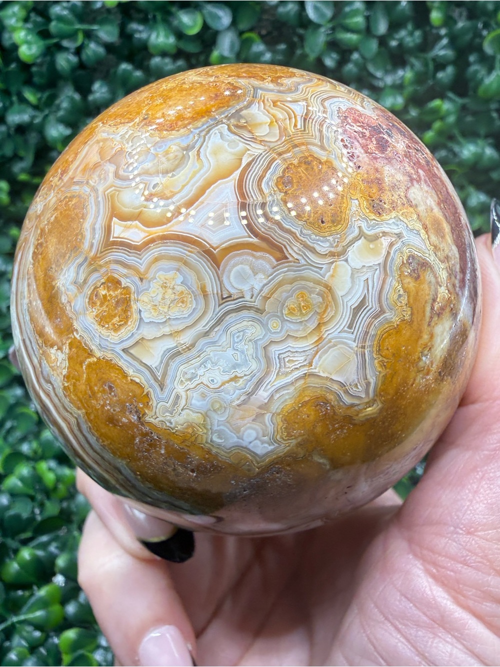 STUNNING LAGUNA LACE AGATE SPHERE 75mm - Picture 12 of 13